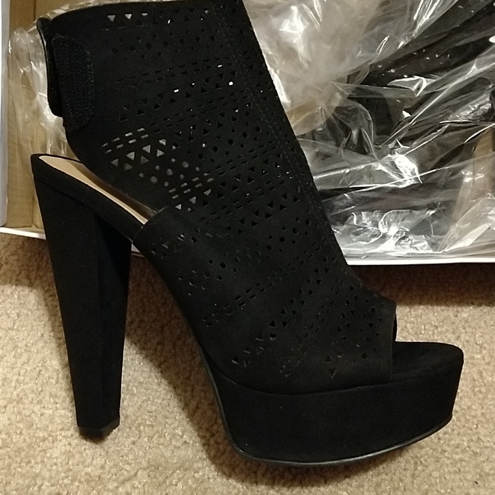 Bamboo Laser Cut Platform Slingback Sandals